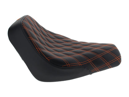 Renegade LS Solo Seat with Orange Double Diamond Lattice Stitch. Fits Softail Street Bob 2018up & Standard 2020up.