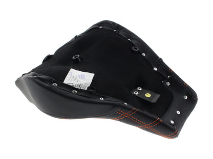 Renegade LS Solo Seat with Orange Double Diamond Lattice Stitch. Fits Softail Street Bob 2018up & Standard 2020up.
