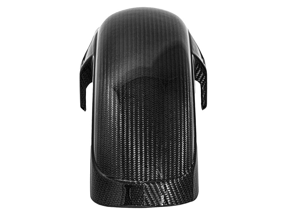 Carbon Front Fender - Gloss Finish. Fits Mid-Glide Dyna 2006-2017, Softail Street Bob 2018up & Standard 2020-2024 with 19in. Front Wheel. Also Fits Softail Low Rider S 2020up & Low Rider ST 2022up with Adapter