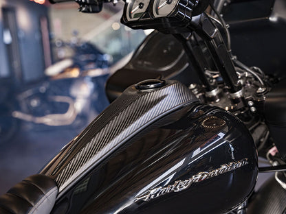 Carbon Dash, Center Fill Models - Matte Finish. Fits Street Glide 2008-2020, Road Glide 2008-2020, Electra Glide 2008-2022, Ultra Limited 2010-2024 Road Glide Linited 2020-2024 & Tri Glide 2009up