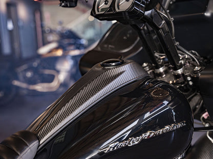 Carbon Dash, Center Fill Models - Matte Finish. Fits Street Glide 2008-2020, Road Glide 2008-2020, Electra Glide 2008-2022, Ultra Limited 2010-2024 Road Glide Linited 2020-2024 & Tri Glide 2009up