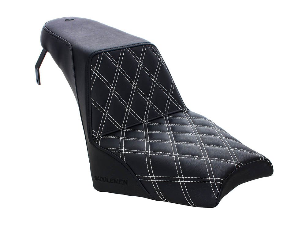 Step-Up LS Dual with Seat White Double Diamond Lattice Stitch. Fits Scout Bobber 2018-2024