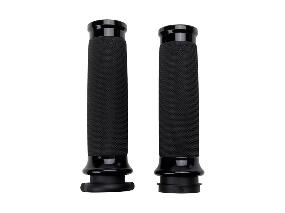 Handgrips - Black. Fits Big Twin 2008-2024 with Throttle-by-Wire