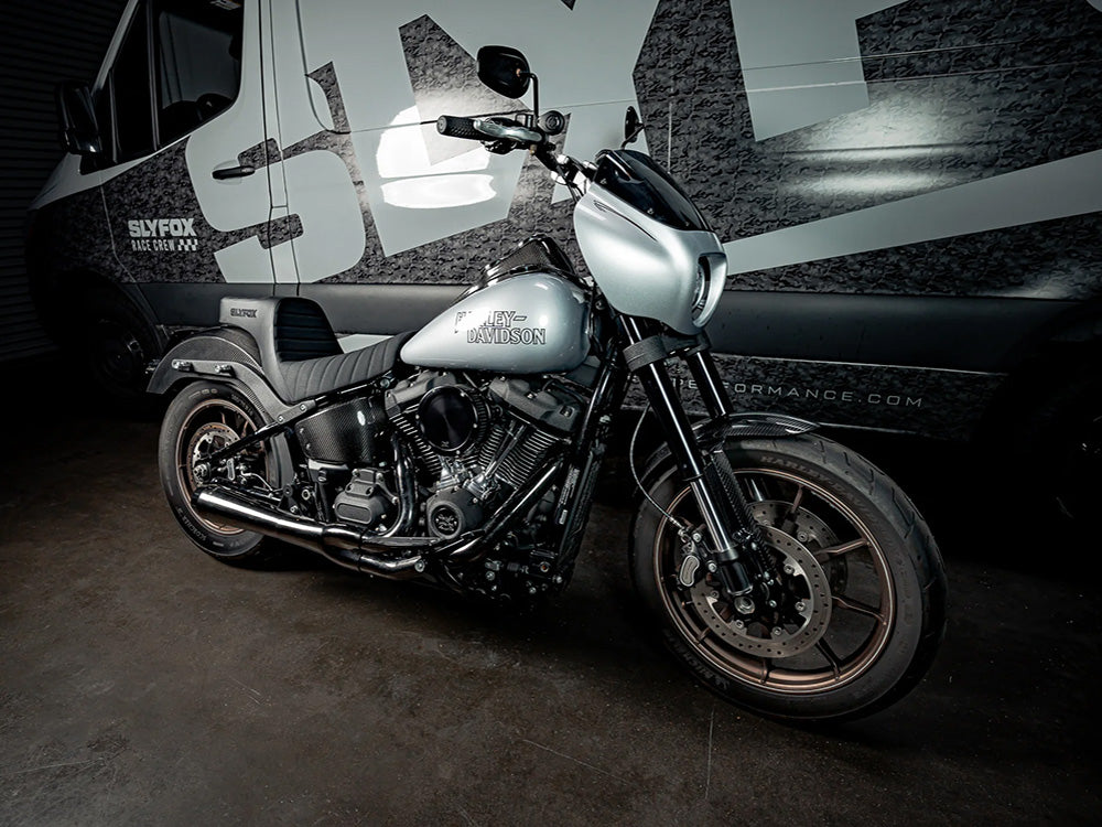 Carbon Front Fender - Gloss Finish. Fits Softail Low Rider S 2020up & Low Rider ST 2022up with 19in. front Wheel