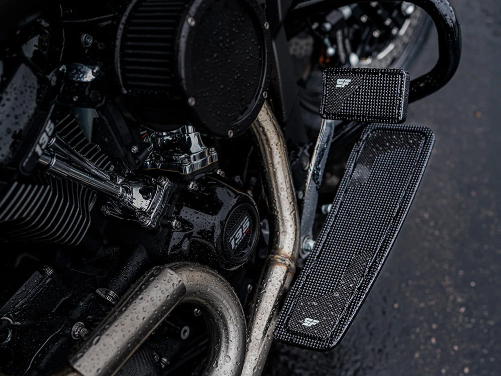 Bagger Rider Floorboards - Black. Fits Touring 1980up, FL Softail 1986-2017 & Dyna Switchback 2012-2016