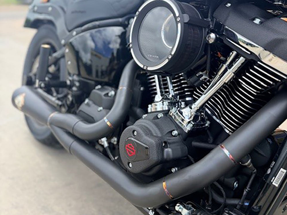 2-into-1 LaneSplitter Exhaust - Black Onyx. Fits Softail 2018up Non-240 Rear Tyre Models.