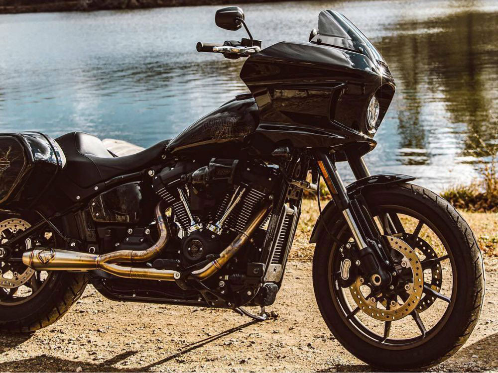 2-into-1 LaneSplitter Exhaust - Stainless Steel. Fits Softail 2018up Non-240 Rear Tyre Models.
