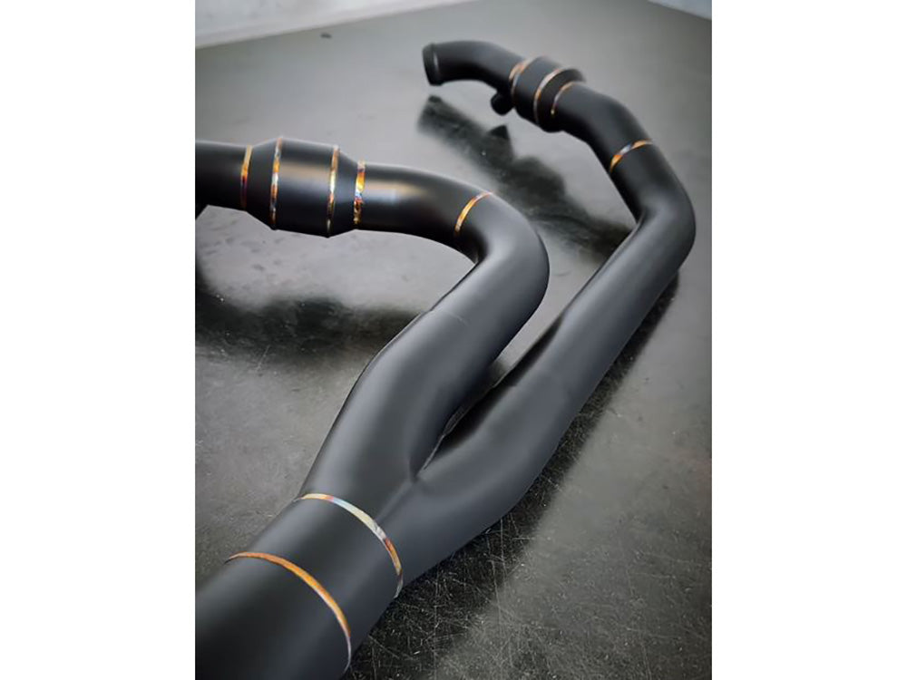 2-into-1 4.5in. Big Bore Exhaust With ProFlo Headers - Black Onyx. Fits Softail 2018up Non-240 Rear Tyre Models.