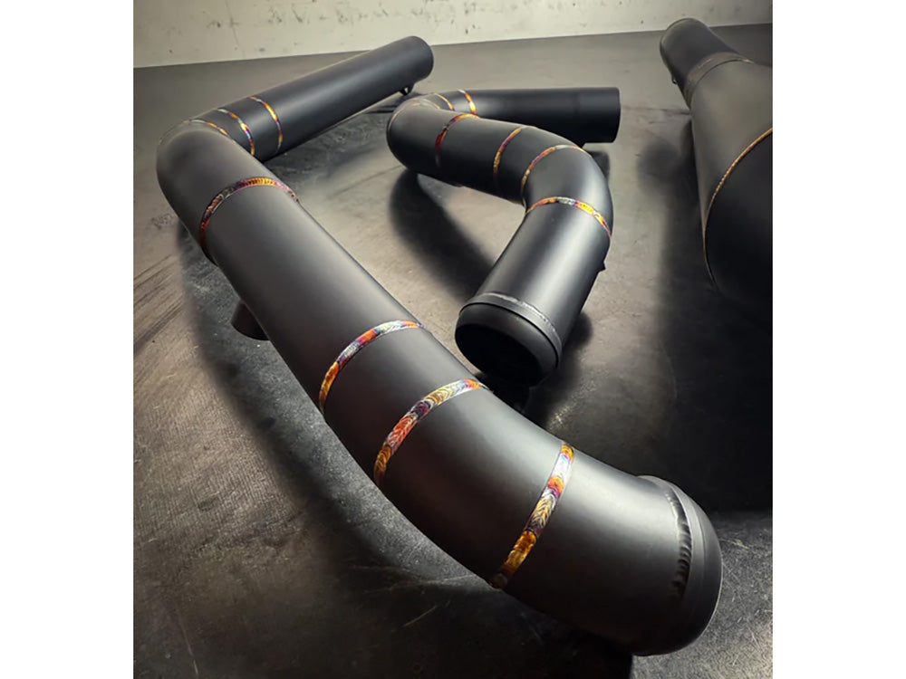 2-into-1 4.5in. Works Edition Big Bore Exhaust - Black Onyx. Fits Softail 2018up Non-240 Rear Tyre Models.