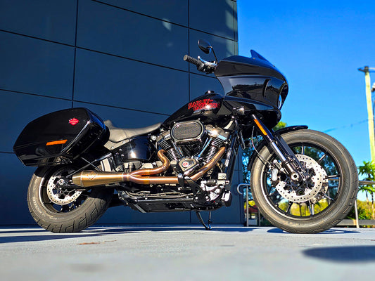 2-into-1 4.5in. Big Bore Exhaust - Stainless Steel. Fits Softail 2018up Non-240 Rear Tyre Models.