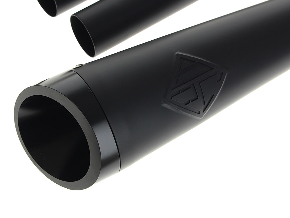2-into-1 Cutback Exhaust - Black with Black End Cap. Fits Touring 2017up.
