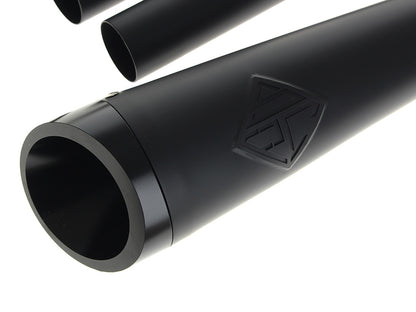 2-into-1 Cutback Exhaust - Black with Black End Cap. Fits Touring 2017up.