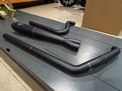 2-into-1 Turnpike Full Length Exhaust - Black Onyx. Fits Touring 2017up.