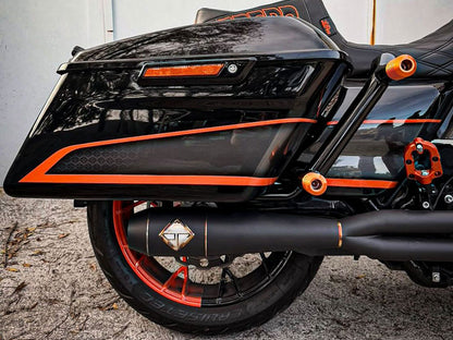 2-into-1 Elsinore Mid Length Exhaust With ProFlo Headers - Black Onyx. Fits Touring 2017up