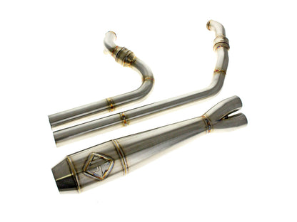 2-into-1 Elsinore Mid Length Exhaust With ProFlo Headers - Stainless Steel. Fits Touring 2017up