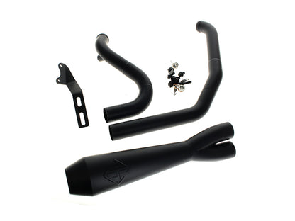 2-into-1 LaneSplitter Exhaust - Black. Fits Dyna 2006-2017