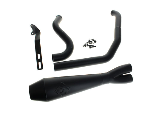 2-into-1 4.5in. Big Bore Exhaust - Black. Fits Dyna 1999-2005