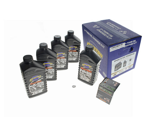 Oil Change Service Kit with Premium Heavy Duty Engine Oil. Fits Sportster 1984-2021