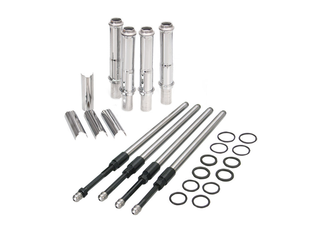 Quickee Adjustable Pushrod Kit - Chrome. Fits Twin Cam 1999-2017.