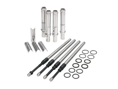 Quickee Adjustable Pushrod Kit - Chrome. Fits Twin Cam 1999-2017.