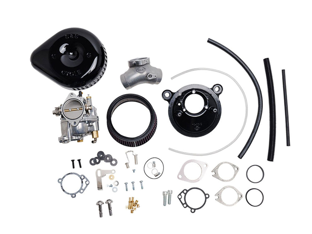 Super G Carburettor Kit. Fits Evo 1984-1999. Black Stealth Air Cleaner.