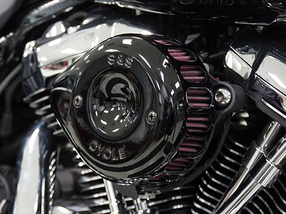 Mini Teardrop Air Cleaner Kit - Black. Fits Touring 2017-2024 & Softail 2018-2024
