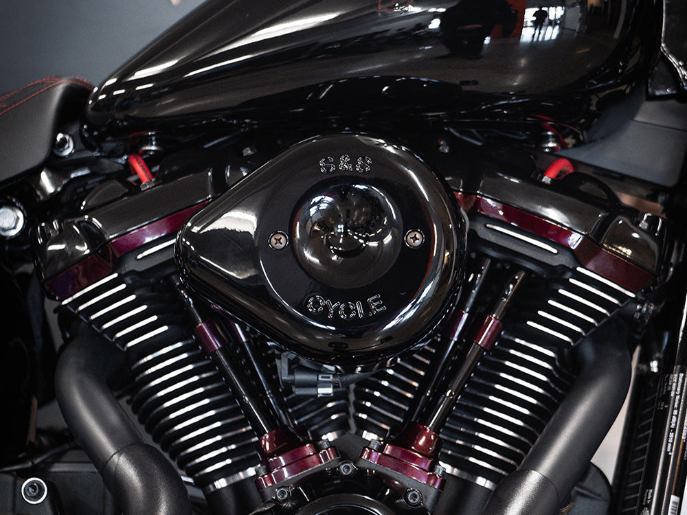 Mini Teardrop Air Cleaner Kit - Black. Fits Touring 2017-2024 & Softail 2018-2024