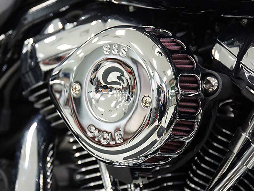 Mini Teardrop Air Cleaner Kit - Chrome. Fits Touring 2008-2016, Softail 2016-2017, CVO Softail 2011-2017 & Dyna Low Rider S 2016-2017 with Throttle-by-Wire