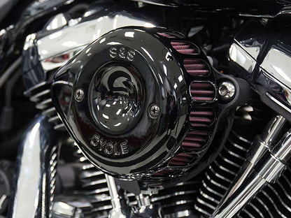 Mini Teardrop Air Cleaner Kit - Black. Fits Touring 2008-2016, Softail 2016-2017, CVO Softail 2011-2017 & Dyna Low Rider S 2016-2017 with Throttle-by-Wire