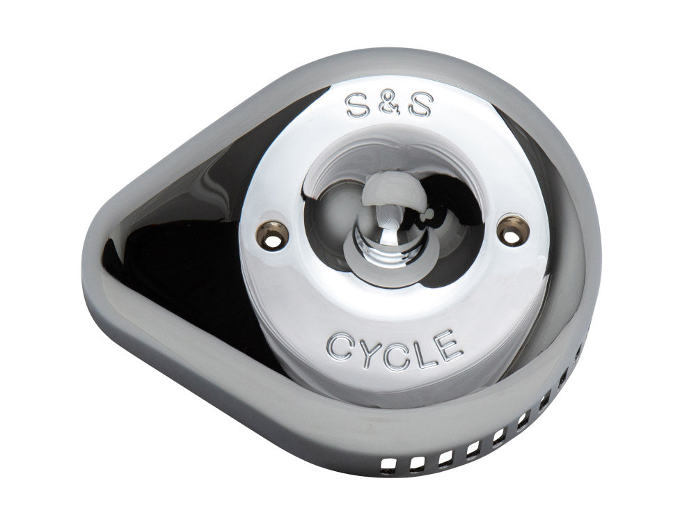 Slasher Teardrop Air Cleaner Cover - Chrome. Fits S&S Stealth Air Cleaners.