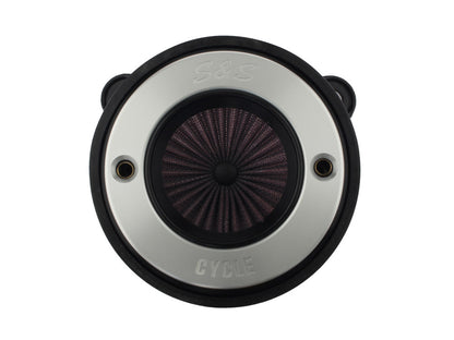 Air Stinger Stealth Air Cleaner Kit - Brushed S&S Ring. Fits Big Twins 1993-2017 with CV Carb or Cable Operated Delphi EFI.