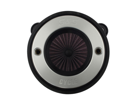 Air Stinger Stealth Air Cleaner Kit - Brushed S&S Ring. Fits Big Twins 1993-2017 with CV Carb or Cable Operated Delphi EFI.