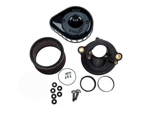 +1 Inch Mini Teardrop Air Cleaner Kit - Gloss Black. Fits CVO Touring 2023up, Street Glide & Road Glide 2024up, Touring 2025up & Softail 2025up with Stock 58mm, SE 64mm or SE 68mm Throttle Body