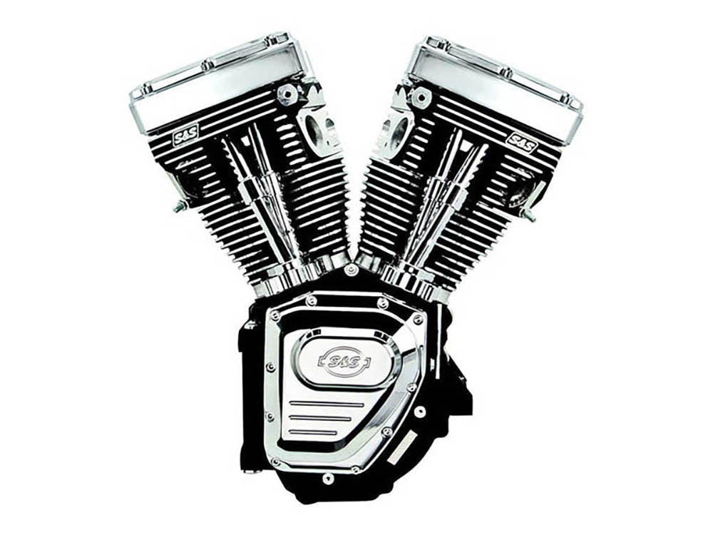124ci Twin Cam Engine - Black with Chrome Covers. Fits Dyna 2006-2017 & Touring 2007-2016