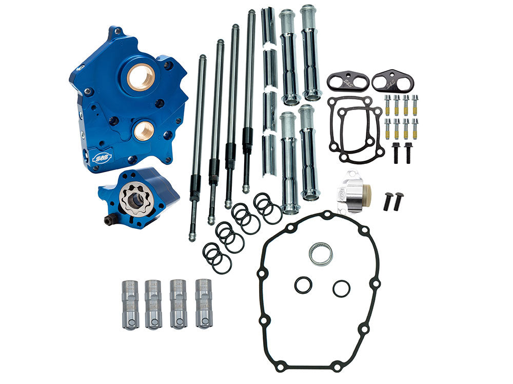 Cam Chest Kit with Chrome Pushrod Kit, No Cam - Suits Chain Drive Camshaft. Fits Touring 2017up & Softail 2018up with Oil Cooled Engines.