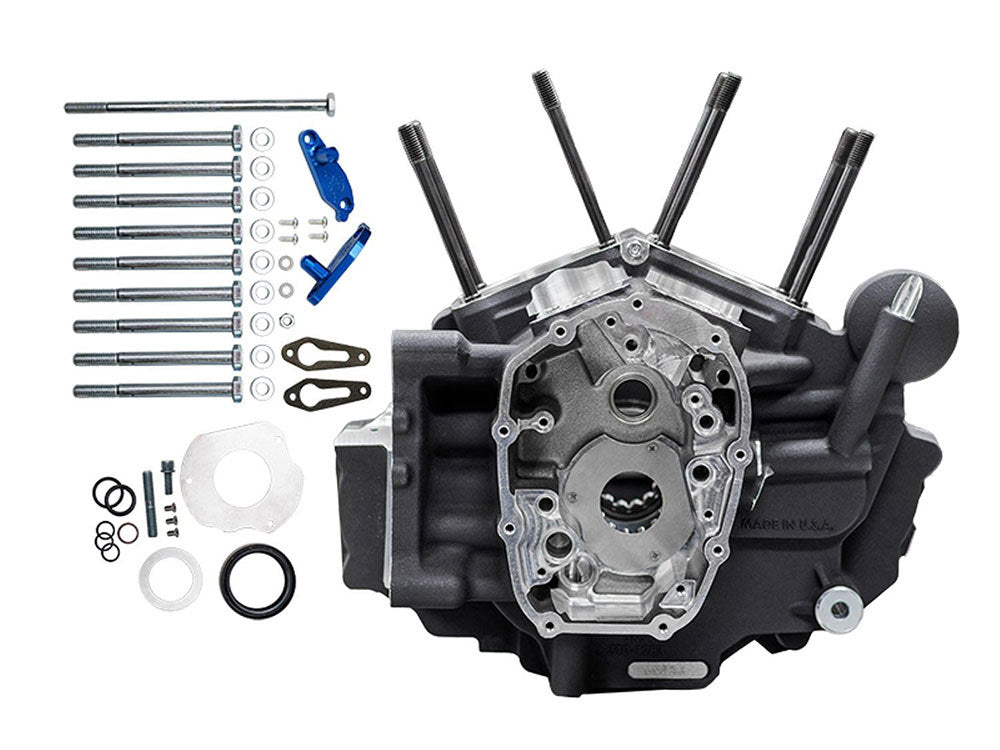 Crankcase Assembly with 4-1/2in. Bore - Black. Fits Softail 2018up