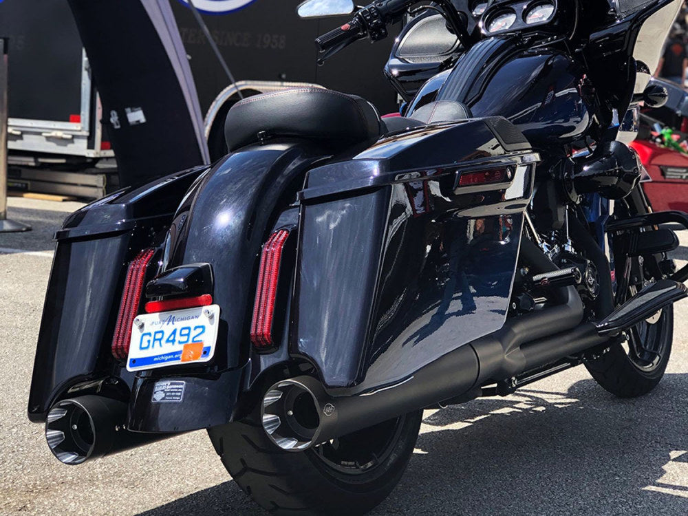 Shadow Pipe for S&S Sidewinder 2-into-1 Exhaust - Black with Black End Cap. Fits Touring 2009up.