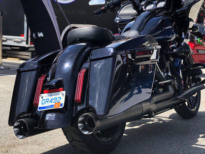 Shadow Pipe for S&S Sidewinder 2-into-1 Exhaust - Black with Black End Cap. Fits Touring 2009up.