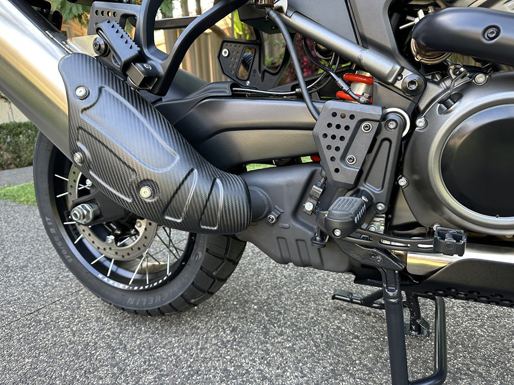 Slip On Muffler with Carbon Fibre End Cap - Stainless. Fits Pan America 2021up.
