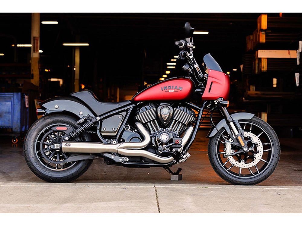 Qualifier 2-into-1 Exhaust - Stainless Steel. Fits Indian Cruiser 2022up