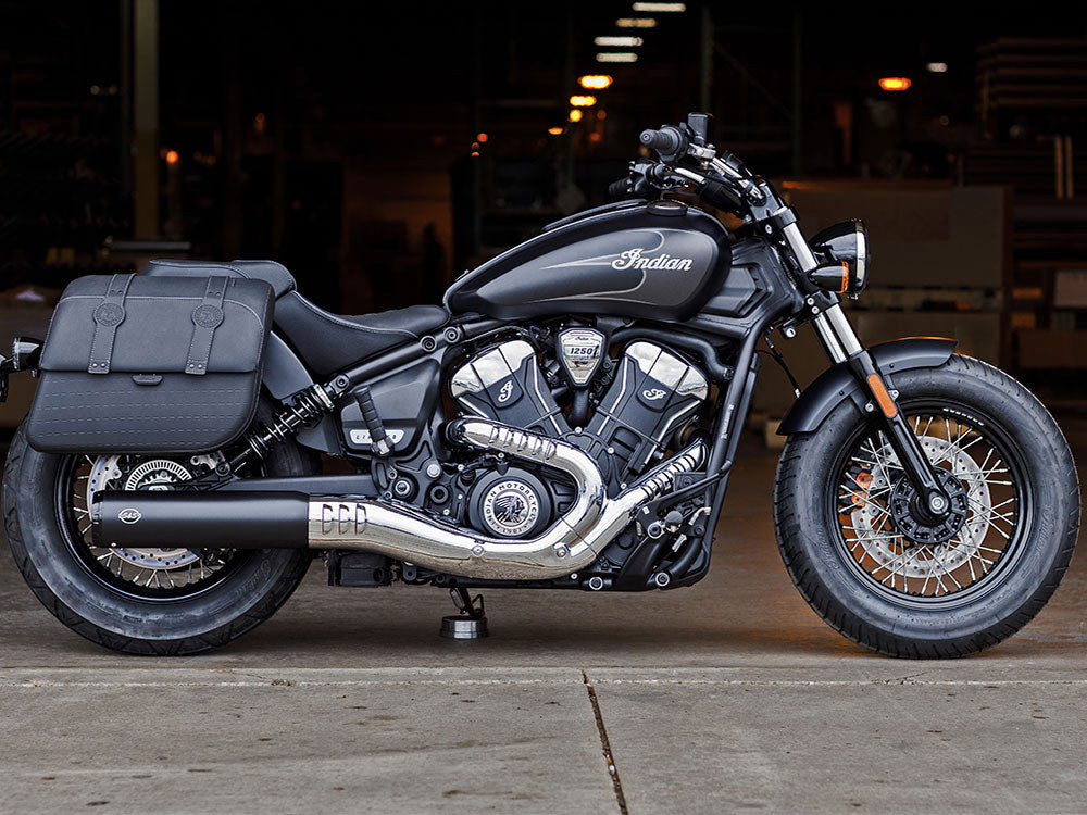 Grand National Slip-On Muffler - Black with Black End Cap. Fits Indian Scout 2025up
