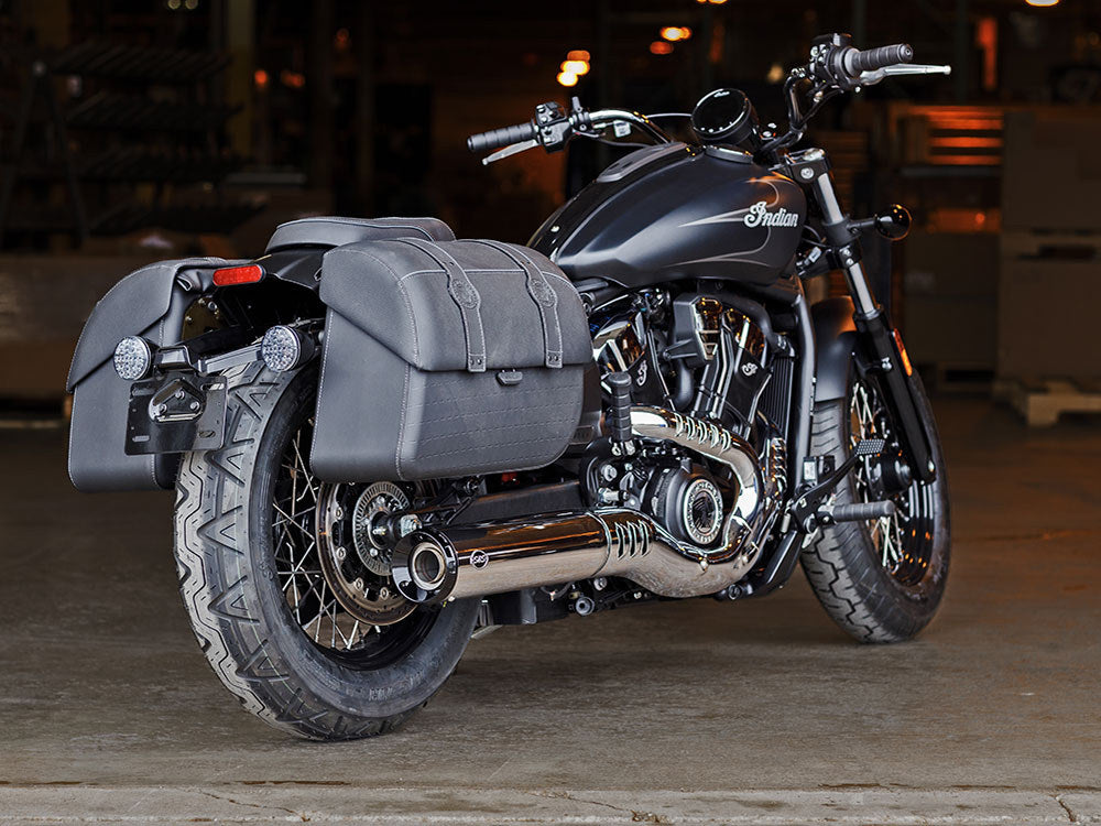 Grand National Slip-On Muffler - Chrome with Black End Cap. Fits Indian Scout 2025up