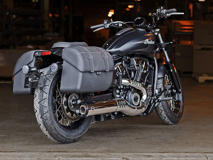 Grand National Slip-On Muffler - Chrome with Black End Cap. Fits Indian Scout 2025up
