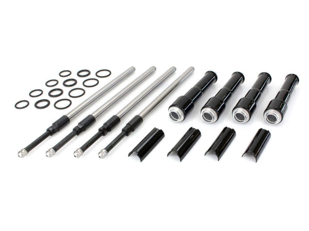 Quickee Adjustable Pushrod Kit - Black. Fits Milwaukee-Eight 2017up.