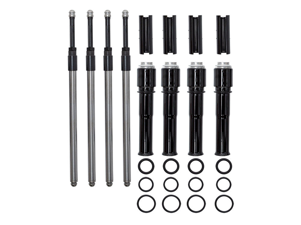Quickee Adjustable Pushrod Kit - Black. Fits Twin Cam 1999-2017.