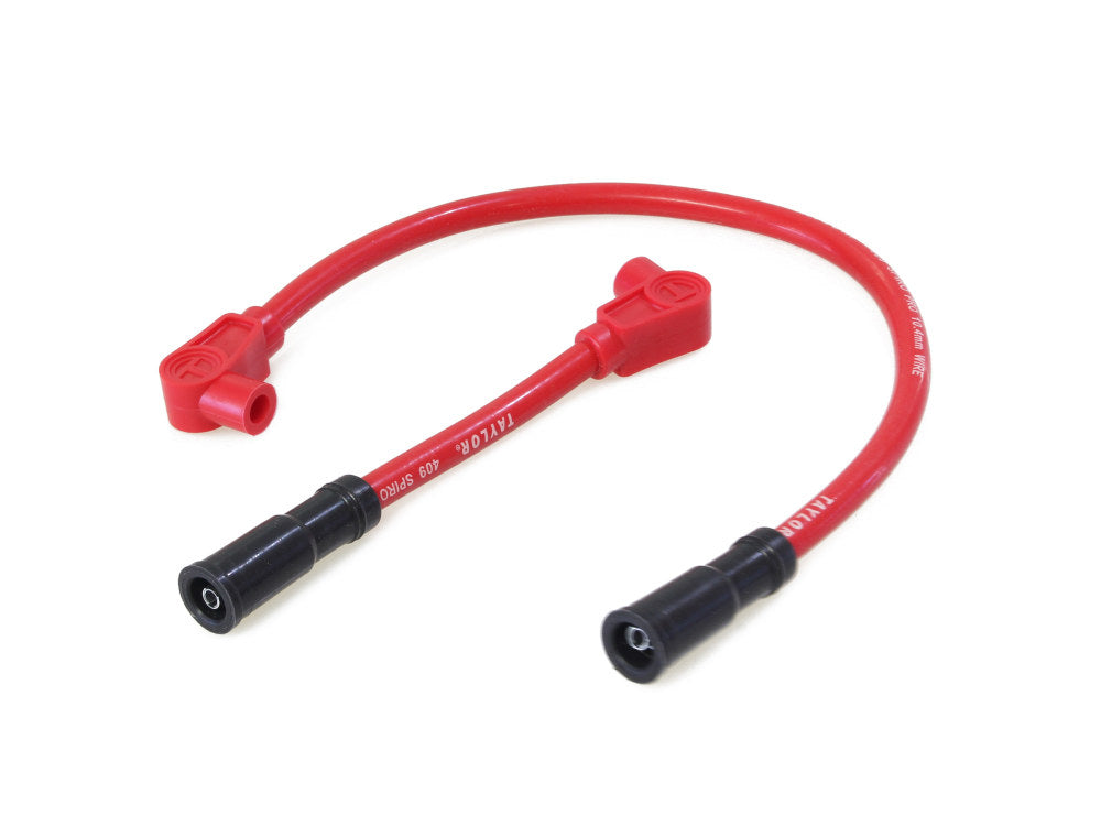 10.4mm Spark Plug Wire Set - Red. Fits Softail 2000-2017 and Dyna 1999-2017.