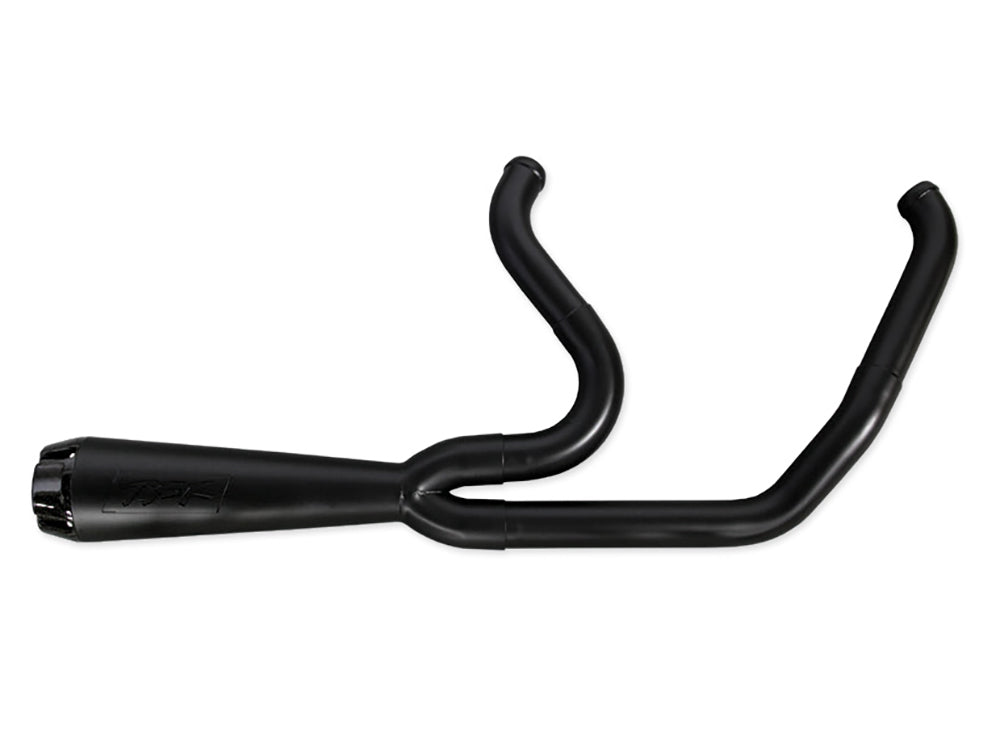 Comp-S 2-into-1 Exhaust - Black with Carbon Fiber End Cap. Fits Softail Breakout & Fat Boy 2018-2024