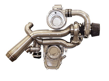 Tornado Turbo Kit - Stainless Exhaust, Polished Billet. Fits Touring 2017-2023 and Softail 2018-2024
