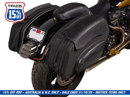 Sport Saddlebags - Quick Detach. Fits Dyna 1996-2017 & 2018up Low Rider/S, Street Bob, Fat Bob, Fat Boy & Softail Standard.