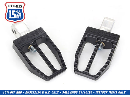 Militant Footpegs - Black. Fits Softail 2018up Rear Passenger